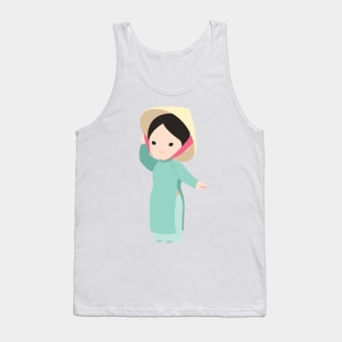 Vietnamese Ao dai traditional dress Tank Top